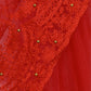 Red Net Embroidered Saree