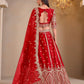 Rajwada Red Art Silk Embroidered Semi-Stitched lehenga For Women