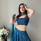 Rajwada Teal Blue Georgette Embellished Semi-Stitched Lehenga For Women