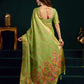 Rajwada Light Green Cotton Blend Printed Saree For Women