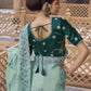Rajwada Sea Green Georgette Embroidered Elegant Saree For Women