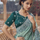 Rajwada Sea Green Georgette Embroidered Elegant Saree For Women
