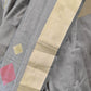 Grey Silk Blend Solid Saree