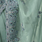 Rajwada Sea Green Georgette Embroidered Elegant Saree For Women