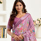 Rajwada Purple Cotton Linen Zari Work Saree For Women