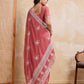 Rajwada Peach Georgette Printed Saree For Women