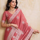 Rajwada Peach Georgette Printed Saree For Women