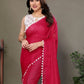 Rajwada Pink Georgette Plain Saree For Women