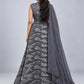 Grey Silk Blend Embroidered Lehenga