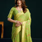 Rajwada Light Green Cotton Blend Printed Saree For Women