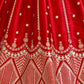Rajwada Red Art Silk Embroidered Semi-Stitched lehenga For Women