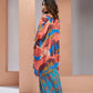 Rajwada Blue Linen Printed Stitched Co-Ord Set For Women