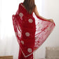 Rajwada Red Organza Embroidered Solid Saree For Women