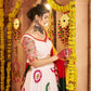 Rajwada White Viscose Cotton Embroidered Semi-Stitched lehenga With Stunning Tassels For Women