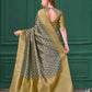 Rajwada Grey Silk Blend Woven Printed Saree For Women