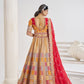 Rajwada Multicolor Silk Blend Embroidered Semi-Stitched Lehenga For Women