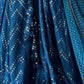 Rajwada Teal Blue Georgette Embellished Semi-Stitched Lehenga For Women