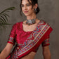 Rajwada Maroon Silk Blend Printed Elegant Saree For Women