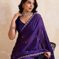 Rajwada Purple Silk Blend Embroidered Saree For Women