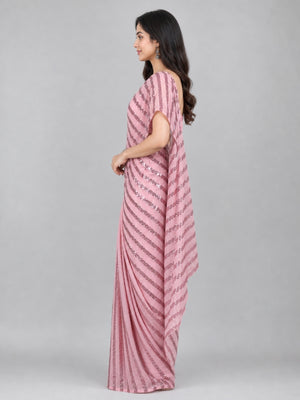 Light Pink Georgette Embellished Saree