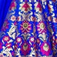 Rajwada Blue Jacquard Silk Woven Semi-Stitched Lehenga For Women