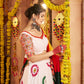 Rajwada White Viscose Cotton Embroidered Semi-Stitched lehenga With Stunning Tassels For Women