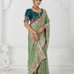 Rajwada Light Green Viscose Silk Embroidered Saree For Women