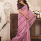 Rajwada Peach Pink Cotton Linen Zari Work Saree For Women