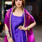Rajwada Women Violet Satin Embroidered Stitched Kurta Set