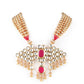 Rajwada Red Kundan Golden Multilayered Necklace Set For Women