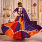 Rajwada Multicolor Viscose Cotton Embroidered Semi-Stitched Lehenga Choli For Women