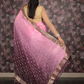 Rajwada Purple Shimmer Embellished Shaded Crepe Saree with Unstitched Blouse for Women