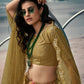 Rajwada Olive Printed Organza Semi Stitched Lehenga With Blouse For Women