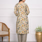 Rajwada Mustard and grey Chanderi Embroidered And Printed Stitched Kurta Set Without Dupatta For Women