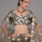 Rajwada Olive Net Foil Mirror Work Stitched Lehenga Set For Women