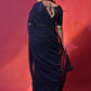 Rajwada Blue Embellished Georgette Saree With Unstitched Blouse For Women