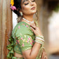 Rajwada Women Light Green Floral Semi Stitched Lehenga With Unstitched Blouse