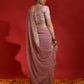 Rajwada Pink Embroidered Georgette Saree With Unstitched Blouse For Women