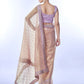 Rajwada Dusky Pink Embellished Net Saree With Unstitched Blouse For Women