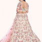 Rajwada Off White Embroidered Soft Net Semi Stitched Lehenga With Blouse For Women