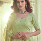 Rajwada Olive Embellished Georgette Semi Stitched Lehenga With Blouse For Women