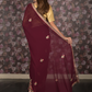Rajwada Purple Floral Embroidered Georgette Saree with Unstitched Blouse for Women