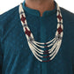 Rajwada Teal Embroidered Cotton Kurta Set For Men