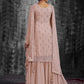 Rajwada Women Beautiful Embroidered Peach Georgette Stitched Kurta Set