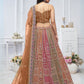 Rajwada Multicolor Soft Net Embellished Semi-Stitched Lehenga With Unstitched Blouse For Women