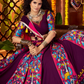 Rajwada Purple Viscose Cotton Printed Semi-Stitched Lehenga For Women