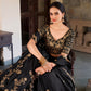 Rajwada Black Silk Blend Embroidered Lehenga For Women
