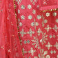 Pink Silk Blend Embellished Lehenga