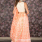 Rajwada Orange Thread Embroidered Semi-Stitched Net Lehenga with Unstitched Blouse for Women