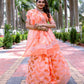 Rajwada Orange Cotton Blend Woven Saree With Unstitched Blouse For Women